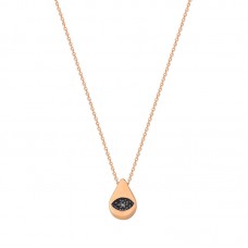 ROSE GOLD EVIL EYE NECKLACE IN SHAPE OF PEAR (Ν5)