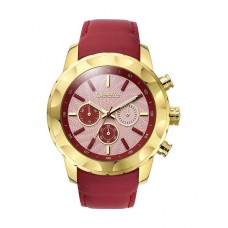 BREEZE Midtown Cocktail Red Leather Strap Chrono 110261.5
