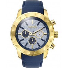 BREEZE Midtown Cocktail Chrono Blue Leather Strap 110261.6
