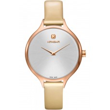 HANOWA Glossy Gold Leather Strap 16-6058.09.001