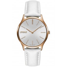 HANOWA Pure Rose Gold White Leather Strap 16-6060.09.001