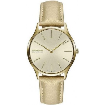 HANOWA The Pure Gold Leather Strap 16-6075.02.001