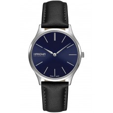 HANOWA Pure Black Leather Strap 16-6075.04.003