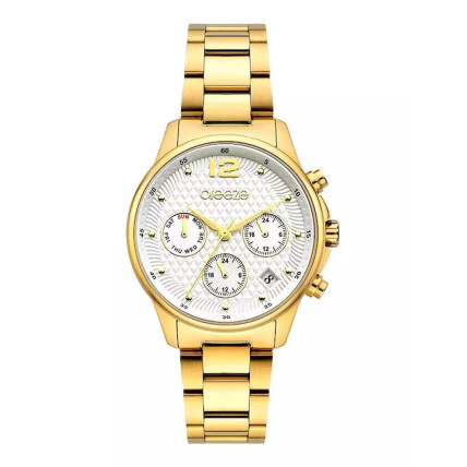 BREEZE Enigma Dual Time Gold Stainless Steel Bracelet 212431.4 BREEZE Enigma Dual Time Gold Stainless Steel Bracelet 212431.4