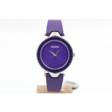 VERSUS Women's Quartz Watch with Purple Dial Analogue Display and Purple Leather Strap 3C7210