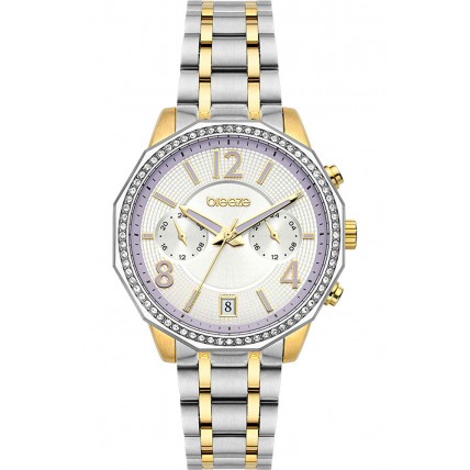 BREEZE Crystal Two Tone Multifunction Stainless Steel Bracelet 712451.1 BREEZE Crystal Two Tone Multifunction Stainless Steel Bracelet 712451.1