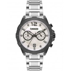 BREEZE Prestinia Swarovski Chronograph Silver Stainless Steel Bracelet 812281.1