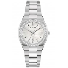 BULOVA Surveyor Crystals Silver Stainless Steel Bracelet 96R245
