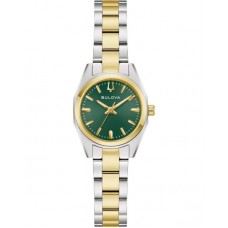 BULOVA Surveyor Mini Green Dial 22.7mm Two Tone Gold Stainless Steel Bracelet 98L329
