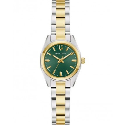 BULOVA Surveyor Mini Green Dial 22.7mm Two Tone Gold Stainless Steel Bracelet 98L329 BULOVA Surveyor Mini Green Dial 22.7mm Two Tone Gold Stainless Steel Bracelet 98L329