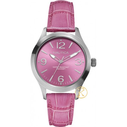 NAUTICA Fashion Active BFD 102 Pink Leather Strap A11581M NAUTICA Fashion Active BFD 102 Pink Leather Strap A11581M