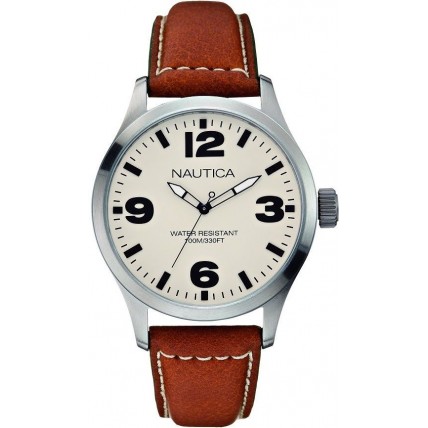 NAUTICA BFD Brown Leather Strap A12623G