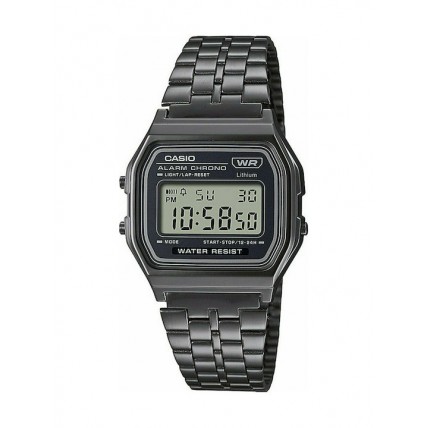 CASIO Vintage Digital Black Stainless Steel A158WETB-1AEF