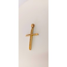 ΓΥΝΑΙΚΕΙΟΣ ΣΤΑΥΡΟΣ ΧΡΥΣΟ K14 με ζιργκόν στην πάνω πλευρά (CRG105)