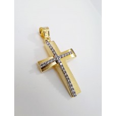 ΓΥΝΑΙΚΕΙΟΣ ΣΤΑΥΡΟΣ ΧΡΥΣΟ (ΚΑΤΩ) ΛΕΥΚΟ (ΠΑΝΩ: ΠΕΤΡΕΣ ΖΙΡΓΚΟΝ) K14 CRWG72