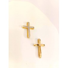 ΓΥΝΑΙΚΕΙΟΣ ΣΤΑΥΡΟΣ ΧΡΥΣΟ-ΛΕΥΚΟ ΔΙΠΛΗΣ ΟΨΗΣ K14 CRWG91