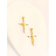 ΓΥΝΑΙΚΕΙΟΣ ΣΤΑΥΡΟΣ ΧΡΥΣΟ-ΛΕΥΚΟ ΔΙΠΛΗΣ ΟΨΗΣ K14 CRWG93