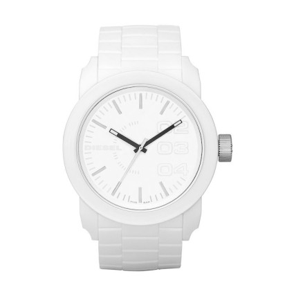 DIESEL Unisex White Dial-Rubber Strap DZ1436