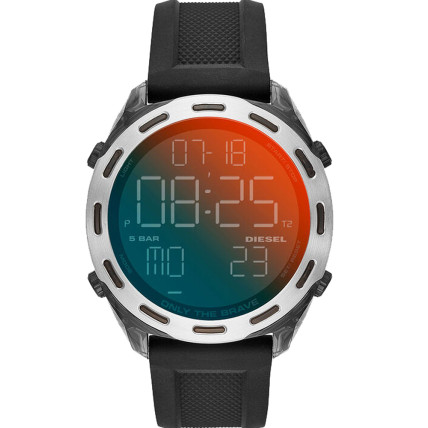 DIESEL Crusher Digital Black Rubber Strap DZ1893 DIESEL Crusher Digital Black Rubber Strap DZ1893