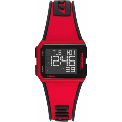 DIESEL Chopped Digital Red Rubber Strap DZ1923 DIESEL Chopped Digital Red Rubber Strap DZ1923