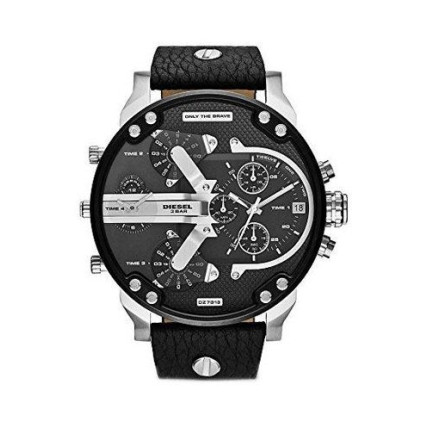 DIESEL Μr Daddy 2 Black Leather Strap DZ7313