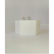 Σκουλαρίκια Μονόπετρα Καρφωτά Λευκόχρυσα 9Κ 5mm (E262 - ER3624)