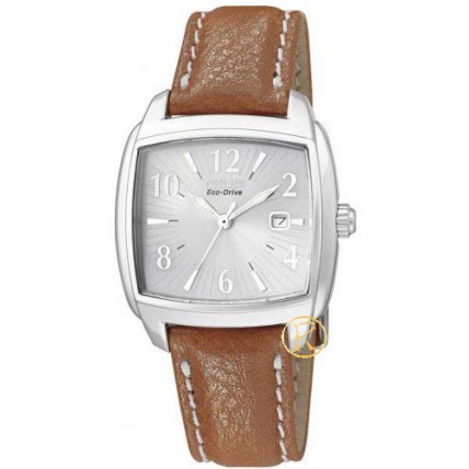 CITIZEN EcoDrive Brown Leather Strap Ladies EW1446-01B