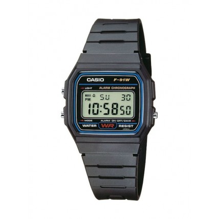 CASIO Collection Black Rubber Strap F-91W-1YEG CASIO Collection Black Rubber Strap F-91W-1YEG