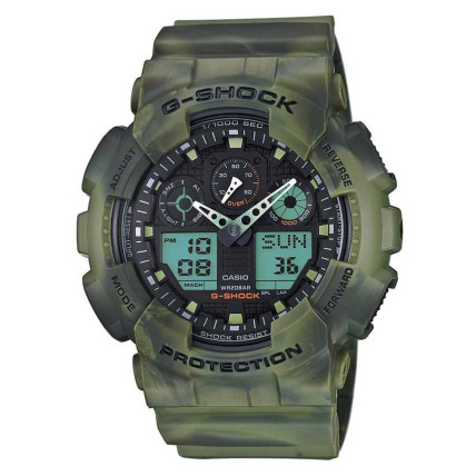 CASIO G-Shock Khaki Rubber Strap GA-100MM-3AER CASIO G-Shock Khaki Rubber Strap GA-100MM-3AER