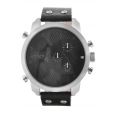 JET SET Dual Time Black Leather Chronograph J10233-267