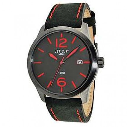 JET SET Milan Black Leather Strap J6380G-237