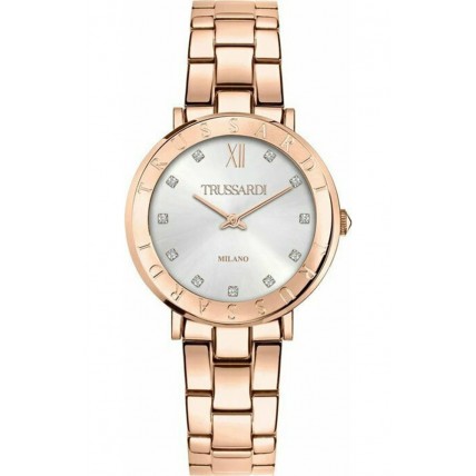 TRUSSARDI T-Vision Crystals Rose Gold Stainless Steel Bracelet R2453115509 TRUSSARDI T-Vision Crystals Rose Gold Stainless Steel Bracelet R2453115509