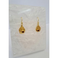 Ασημένια σκουλαρίκια 925 κρεμαστά επίχρυσα με ημιπολύτιμους λίθους (SE01)