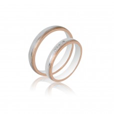 Βέρες από Ροζ Χρυσό και Λευκόχρυσο 14Κ Machio Femmina SL104