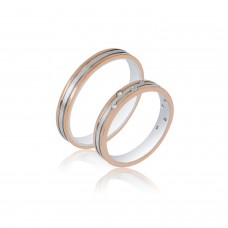 Βέρες από Ροζ Χρυσό και Λευκόχρυσο 14Κ Machio Femmina SL107