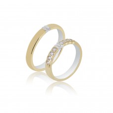 Βέρες από Χρυσό και Λευκόχρυσο 14Κ Machio Femmina SL110