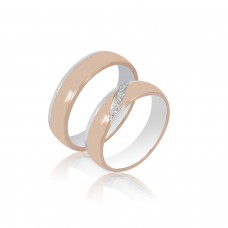 Βέρες από Ροζ Χρυσό και Λευκόχρυσο 14Κ Machio Femmina SL116