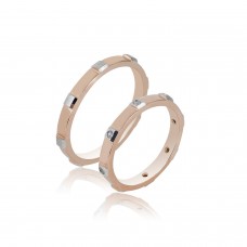 Βέρες από Ροζ Χρυσό και Λευκόχρυσο 14Κ Machio Femmina SL125