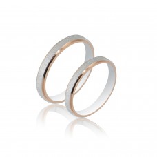 Βέρες από Ροζ Χρυσό και Λευκόχρυσο 14Κ Machio Femmina SL126