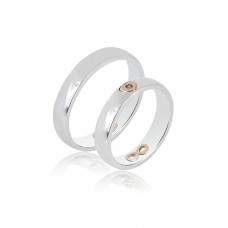 Βέρες από Ροζ Χρυσό και Λευκόχρυσο 14Κ Machio Femmina SL127