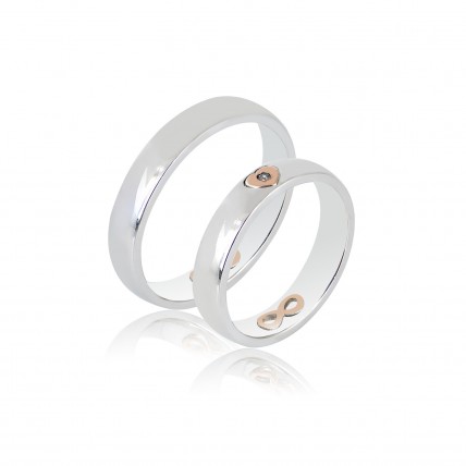 Βέρες από Ροζ Χρυσό και Λευκόχρυσο 14Κ Machio Femmina SL127 Βέρες από Ροζ Χρυσό και Λευκόχρυσο 14Κ Machio Femmina SL127