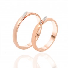 Βέρες από Ροζ Χρυσό και Λευκόχρυσο 14Κ Machio Femmina SL145