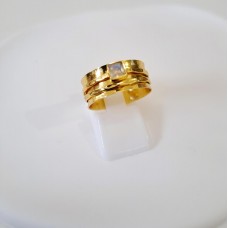 Ασημένιο δαχτυλίδι 925 επίχρυσο με ημιπολύτιμους λίθους (SR01)