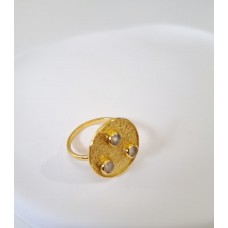 Ασημένιο δαχτυλίδι 925 επίχρυσο με ημιπολύτιμους λίθους (SR02)