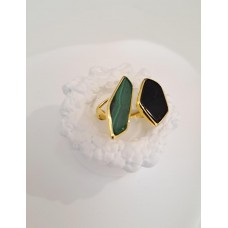 Ασημένιο δαχτυλίδι 925 επίχρυσο με ημιπολύτιμους λίθους (SR06)