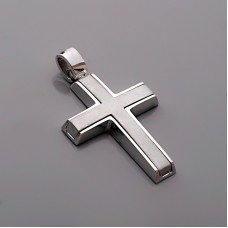 ΑΝΔΡΙΚΟΣ ΣΤΑΥΡΟΣ ΛΕΥΚΟ VALORO 14K CRW53 - 011007-N