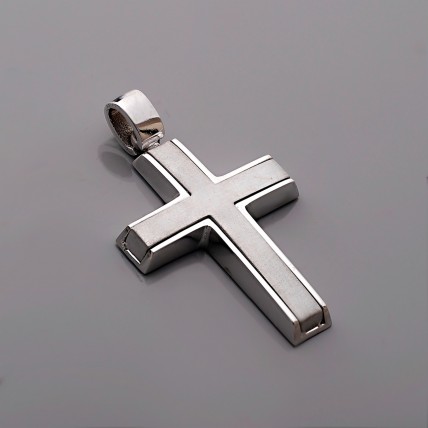 ΑΝΔΡΙΚΟΣ ΣΤΑΥΡΟΣ ΛΕΥΚΟ VALORO 14K CRW53 - 011007-N ΑΝΔΡΙΚΟΣ ΣΤΑΥΡΟΣ ΛΕΥΚΟ VALORO 14K CRW53 - 011007-N