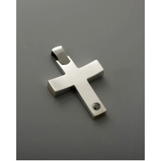 ΑΝΔΡΙΚΟΣ ΣΤΑΥΡΟΣ ΛΕΥΚΟ VALORO 14K CRW04 - 011224