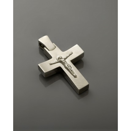 ΑΝΔΡΙΚΟΣ ΣΤΑΥΡΟΣ ΛΕΥΚΟ & ΧΡΙΣΤΟΣ (ΚΕΝΤΡΟ) VALORO 14K CRW26 - 011259