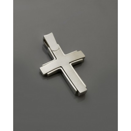 ΑΝΔΡΙΚΟΣ ΣΤΑΥΡΟΣ ΛΕΥΚΟ VALORO 14K CRW58 - 011264